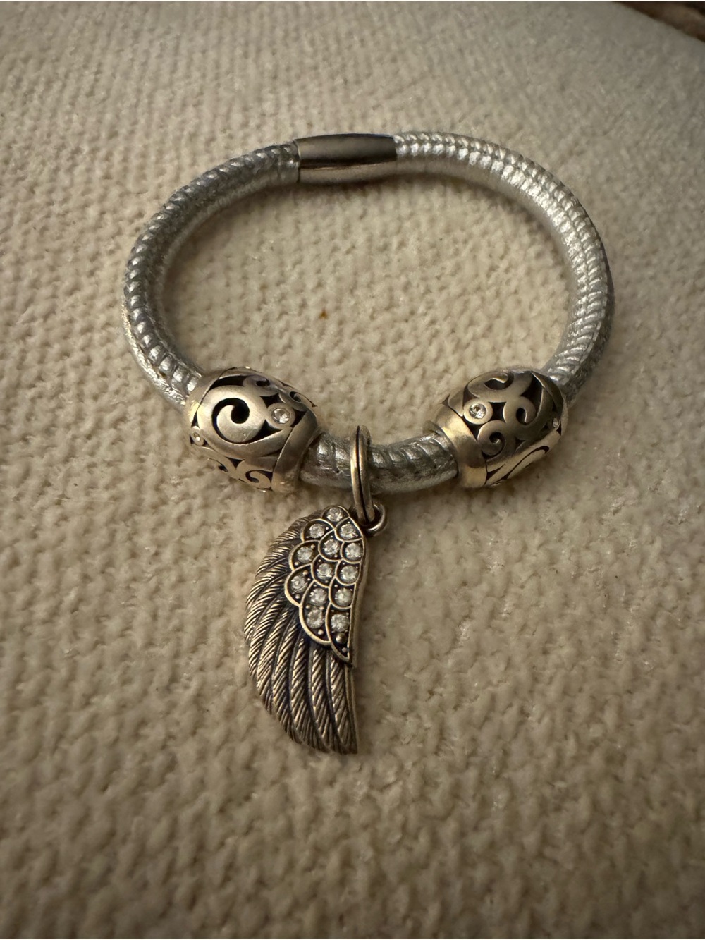 Silver Tone Wing Charm Bracelet - Brighton